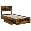 vidaXL Lit de Rangement Ch&ecirc;ne fum&eacute; 90 x 200 cm Bois d'ing&eacute;nierie