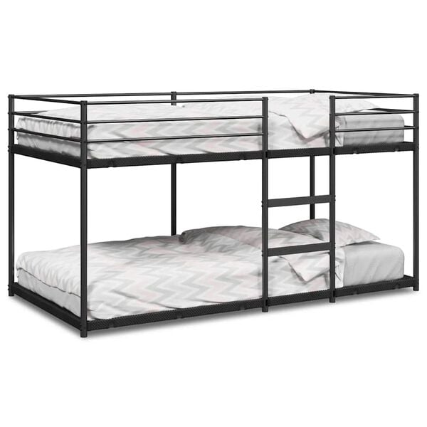 VidaXL Lit superposé sans matelas noir 100x190 cm acier
