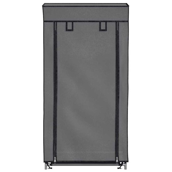 vidaXL Armoire &agrave; chaussures avec housse Gris 58x28x106 cm Tissu