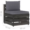 vidaXL Salon de jardin 6 pcs avec coussins Bois impr&eacute;gn&eacute; de gris