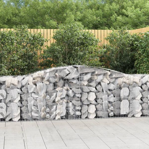 vidaXL Paniers à gabions arqués 9 pcs 400x50x80/100 cm Fer galvanisé