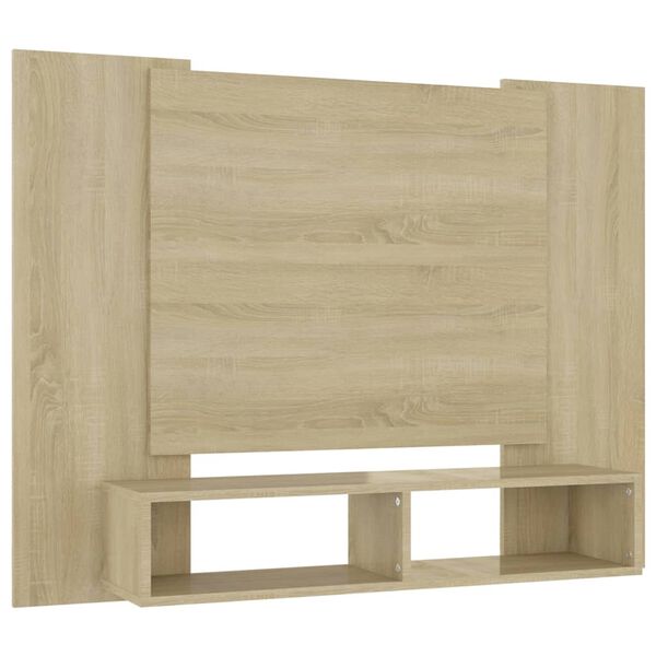 vidaXL Meuble TV mural Ch&ecirc;ne Sonoma 120x23,5x90 cm Bois d&rsquo;ing&eacute;nierie