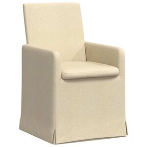 vidaXL Chaises de salle &agrave; manger 2 pc tissu Cr&egrave;me 57 x 67 x 95 cm