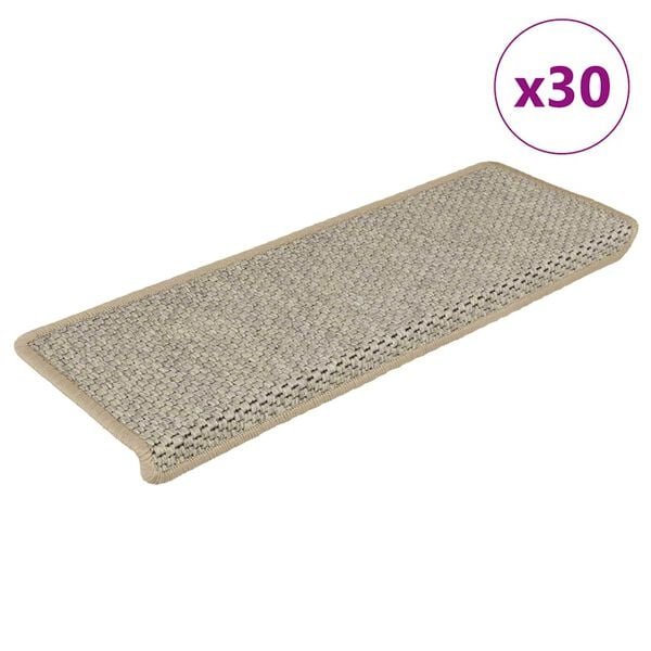 vidaXL Tapis d'escalier autocollants 30 pcs 65x21x4 cm vert