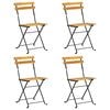vidaXL Chaises de bistrot pliantes, lot de 4, en bois d'acacia massif