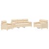 vidaXL Ensemble de canap&eacute;s 3 pcs coussins d&eacute;coratifs et coussins Cr&egrave;me