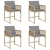 vidaXL Chaises de jardin avec coussins lot de 4 m&eacute;lange beige