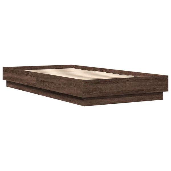vidaXL Cadre de lit sans matelas ch&ecirc;ne marron 90x190cm bois ing&eacute;nierie