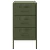 vidaXL Table de chevet vert olive 36x39x68 cm acier