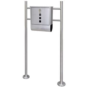 vidaXL Bo&icirc;te &agrave; lettre sur support en acier inoxydable