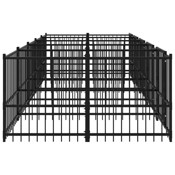 vidaXL Chenil d'ext&eacute;rieur pour chiens Acier 9,38 m&sup2;