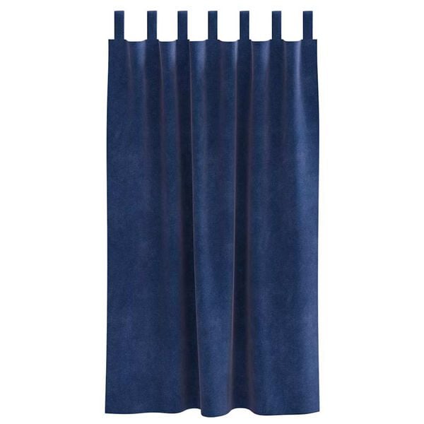 vidaXL Rideaux occultants 2 pcs Bleu fonc&eacute; 140 x 175 cm Velours