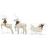 vidaXL D&eacute;coration de No&euml;l Rennes avec tra&icirc;neau 60 LED Ext&eacute;rieur Dor&eacute;