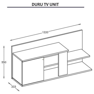 Homemania Meuble TV Duru 122x33,3x55 cm Noyer