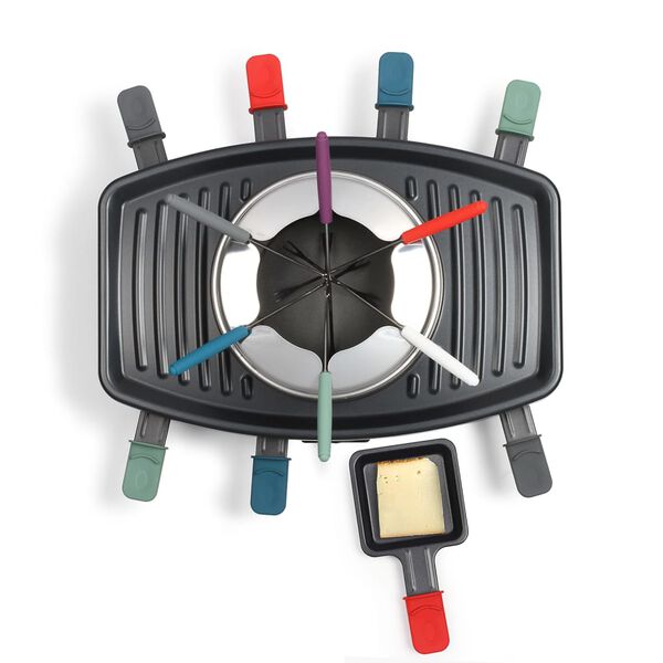 Livoo Ensemble &agrave; raclette, grill et fondue 3 en 1 8 personnes 1100 W