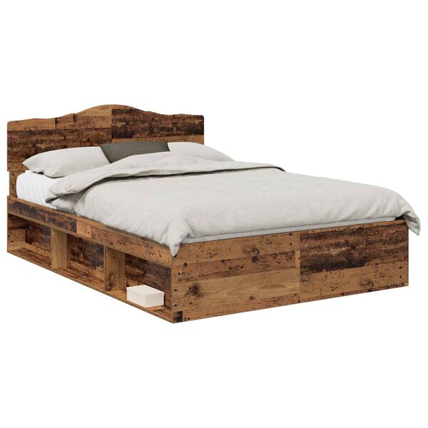 vidaXL Cadre de lit Bois ancien 160 x 200 cm Bois de pin massif