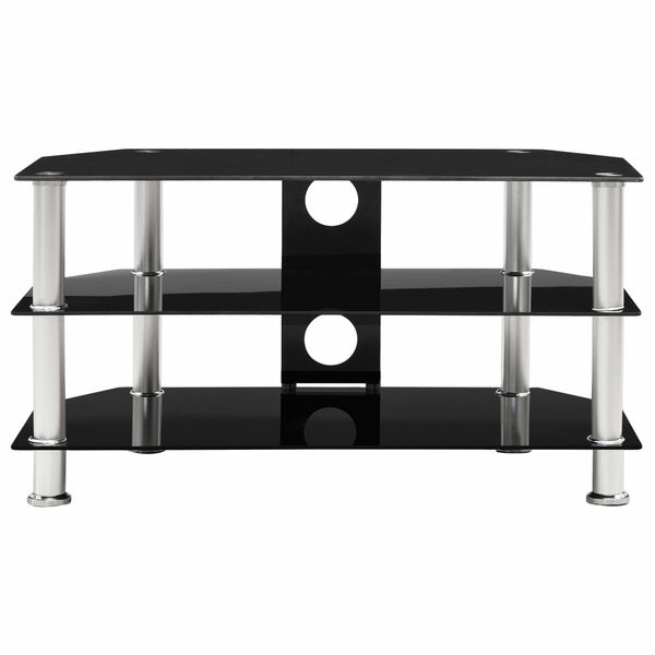 vidaXL Meuble TV Noir 75x40x40 cm Verre trempé