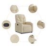 vidaXL Fauteuil inclinable Cr&egrave;me Tissu