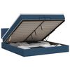 vidaXL Lit ottoman avec matelas Bleu 200 x 200 cm Tissu