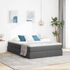 vidaXL Lit avec rangement et matelas Gris fonc&eacute; 140 x 200 cm Polyester