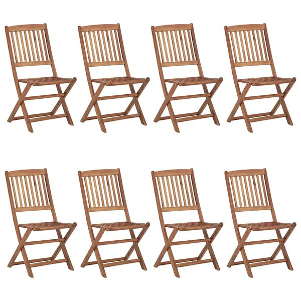 vidaXL Chaises pliables de jardin lot de 8 avec coussins Bois d'acacia