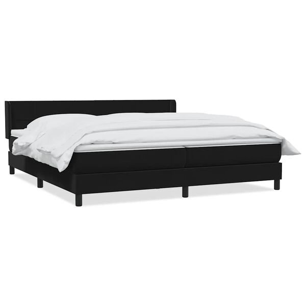 vidaXL Sommier &agrave; lattes de lit avec matelas noir 180x210 cm velours