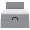 vidaXL Cadre de lit ottoman et matelas gris clair 90x190 cm tissu