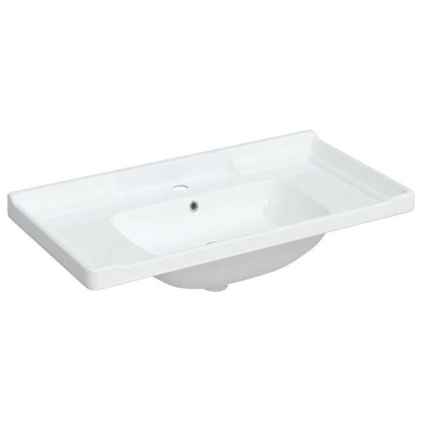 vidaXL &Eacute;vier salle de bain blanc 91,5x48x23 cm rectangulaire c&eacute;ramique