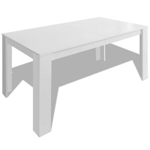 vidaXL Table &agrave; manger 140x80x75 cm blanc