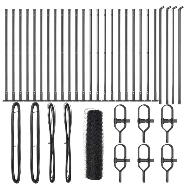 vidaXL Poteau de cl&ocirc;ture. Gris 50 x 0,4 m (maillage de 36 mm)