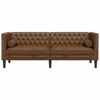 vidaXL Canap&eacute; Chesterfield avec traversins 3 places similicuir daim