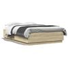 vidaXL Cadre de lit avec LED sans matelas ch&ecirc;ne sonoma 160x200 cm