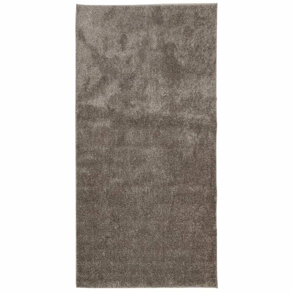 vidaXL Tapis ISTAN &agrave; poils longs aspect brillant gris 100x200 cm