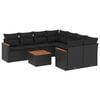 vidaXL Patio Sofa Set 9 place Black