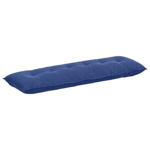 vidaXL Coussin de Dos Bleu police 160 x 50 cm Tissu en velours c&ocirc;tel&eacute;