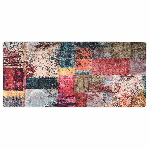 vidaXL Tapis lavable Patchwork 80x300 cm Multicolore