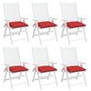 vidaXL Coussins de chaise lot de 6 rouge 40x40x7 cm tissu oxford