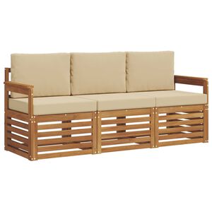 vidaXL Ensembles de canap&eacute;s avec coussin 3 pcs Naturel et Beige