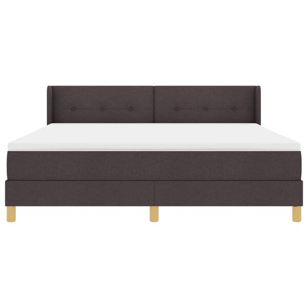 vidaXL Lit &agrave; ressorts avec matelas Marron fonc&eacute; 200 x 180 cm Polyester