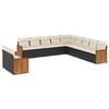 vidaXL Salon de jardin 11 pcs avec coussins noir r&eacute;sine tress&eacute;e