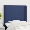 vidaXL Tête de lit avec oreilles Bleu 93x16x118/128 cm Tissu