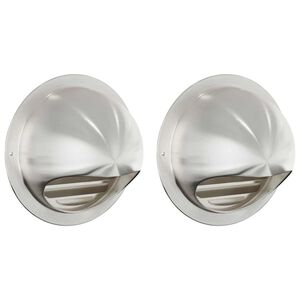 vidaXL Couvre-vent Air 2 pcs Argent 150 mm Acier inoxydable