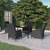 vidaXL Ensemble &agrave; manger de jardin 5 pcs Gris fonc&eacute;