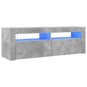 vidaXL Meuble TV avec lumi&egrave;res LED gris b&eacute;ton 120x35x40 cm