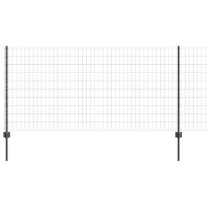 vidaXL Cl&ocirc;ture Euro avec poteau 10 x 1 m Acier recouvert de PVC Gris