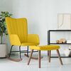 vidaXL Chaise à bascule avec repose-pied Jaune moutarde Velours