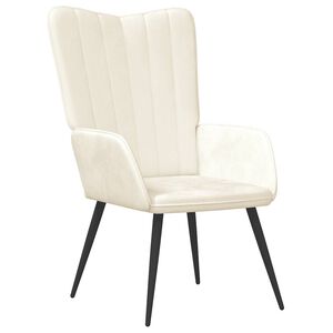 vidaXL Chaise de relaxation Blanc cr&egrave;me Velours