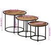 vidaXL Tables gigognes 3 pcs bois de manguier massif brut