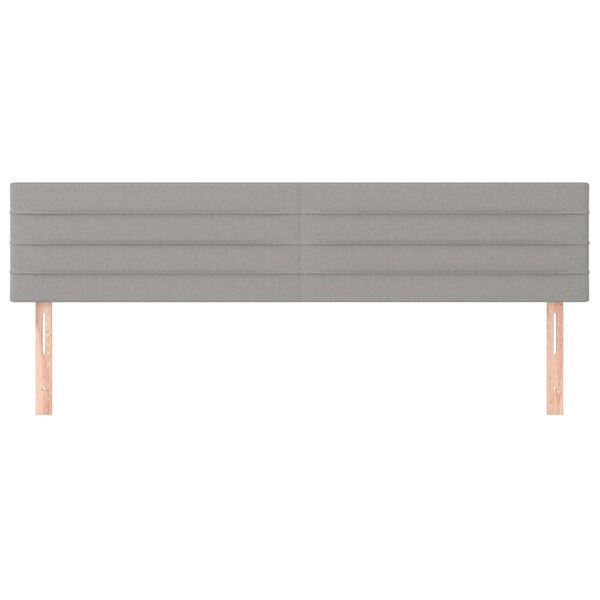 vidaXL T&ecirc;tes de lit Gris clair 200x5x78/88 cm Tissu
