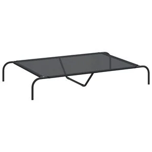 vidaXL Lit sur&eacute;lev&eacute; pour chien noir 130x80x20 cm textil&egrave;ne et acier